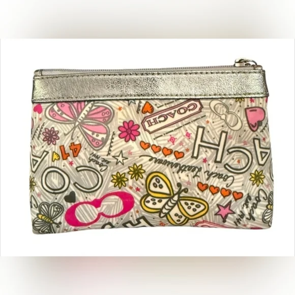 Coach Poppy Butterfly Graffiti Wristlet - Picture 2 of 4